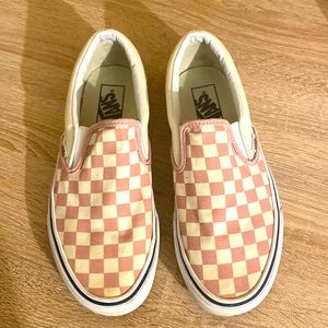 VANS pink checkerboard